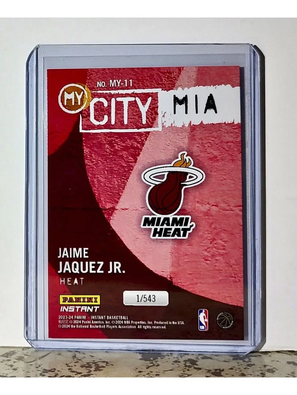 Jaime Jaquez Jr. 2023-24 Panini NBA #11 MyCity Basketball Card Miami Heat 1/543